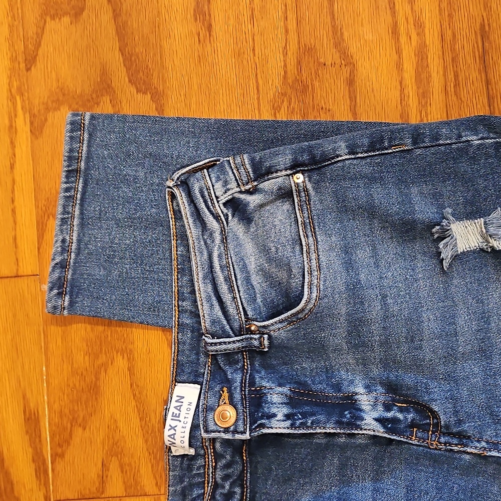 Wax Jean Blue Distressed Boyfriend Jeans - Picture 7 of 11